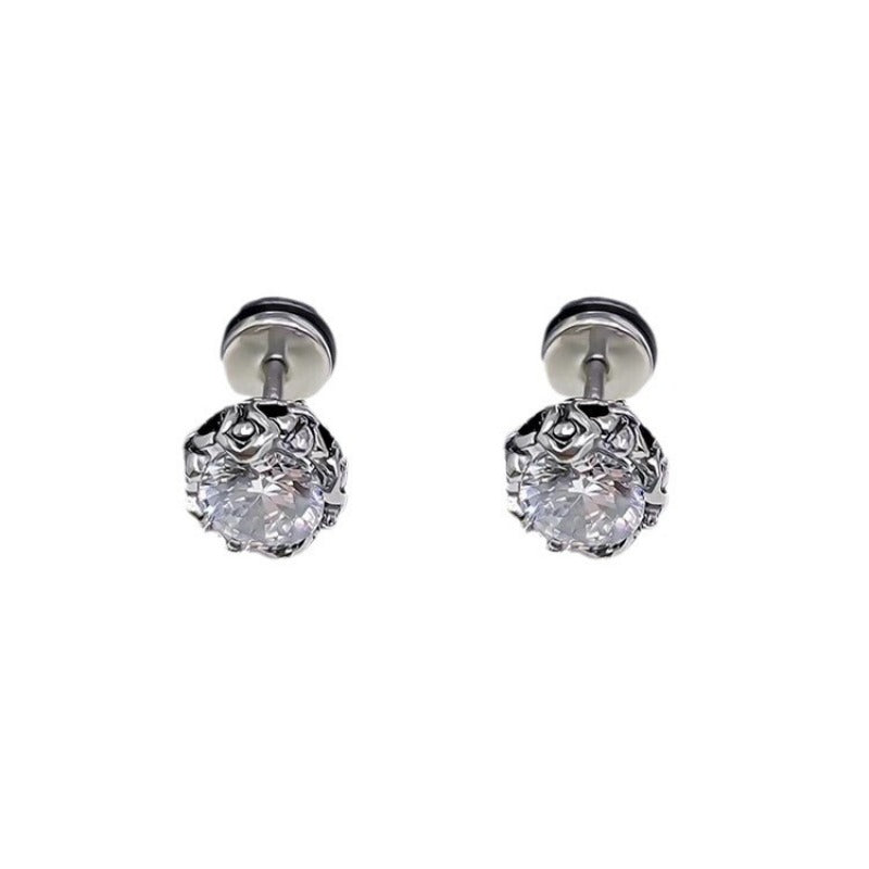 Men's Retro American Minimalist Design Titanium Steel Male Hooligan Earrings
